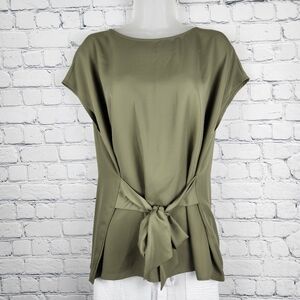 NWT Apt 9 Olive Green Tie Front Blouse